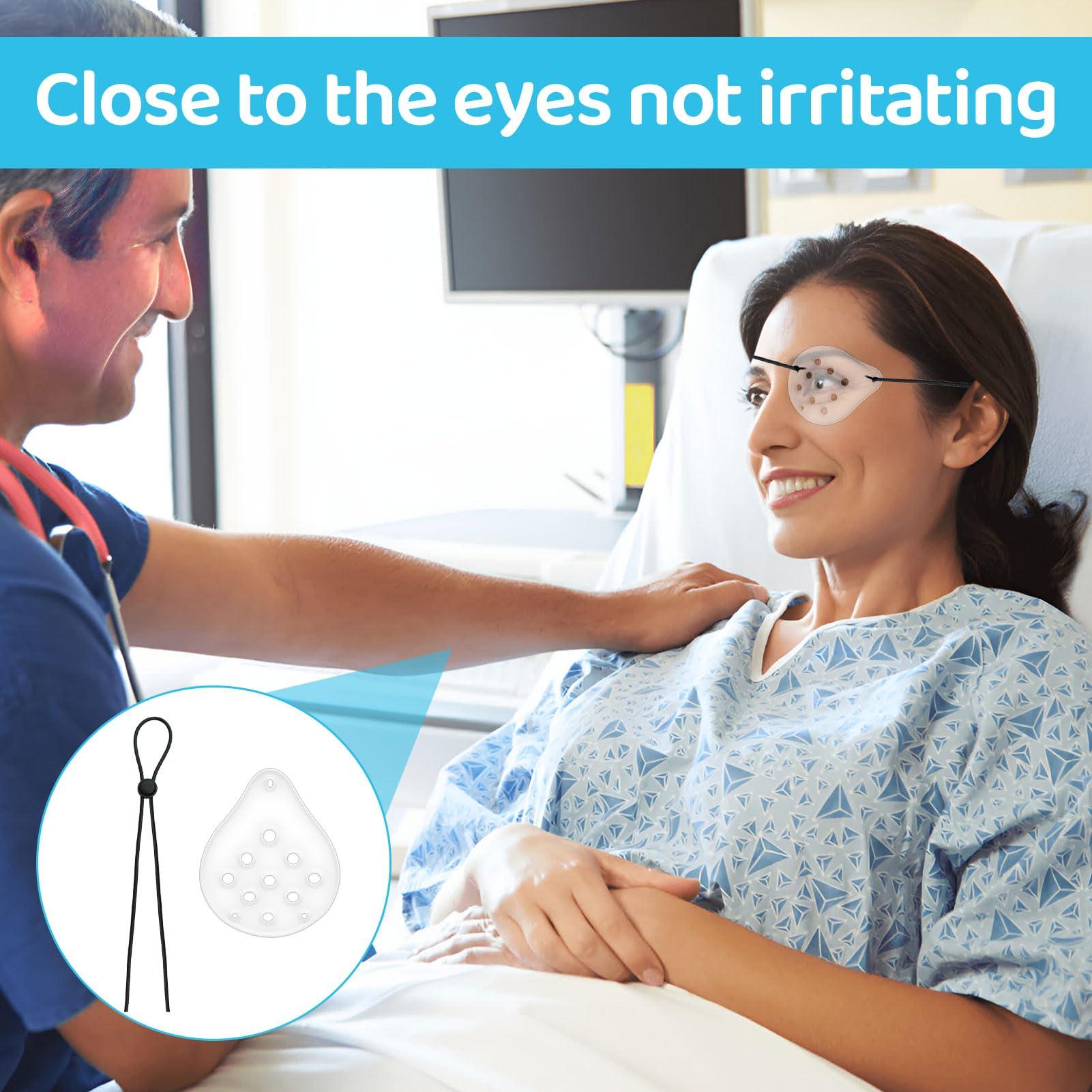 TYVOM Eye Shield After Cataract Surgery 3 Pcs Eye Patches for Adults Medical 9 Hole Protective Eye Patch Cataract Eye Shield with Adjustable Strap Eye Shield After Surgery Ventilated