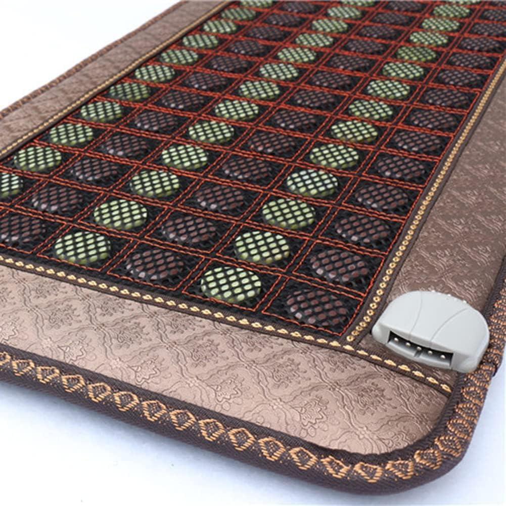 SPUZZO Jade Far Infrared Heating Pad,Bio Crystal Heat Mat,Infrared Heat Therapy Healing,Natural Jade And Tourmaline Stones Heating Mats Adjustable Timer & Temperature For Back Pain And Cramps