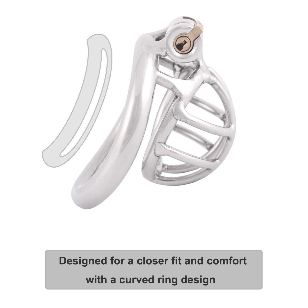 TERNENCE TERNENCE Stainless Steel Small Male Chastity Device Ergonomic Design Cock Cage S250 (1.97 inch / 50mm)