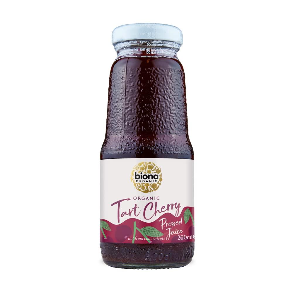 Biona Biona Organic Tart Cherry Juice 200 ml, Pack of 6 - Not from Concentrate - Pure, Pressed Fruit Juice - Freshly Harvested by Organic Farmers