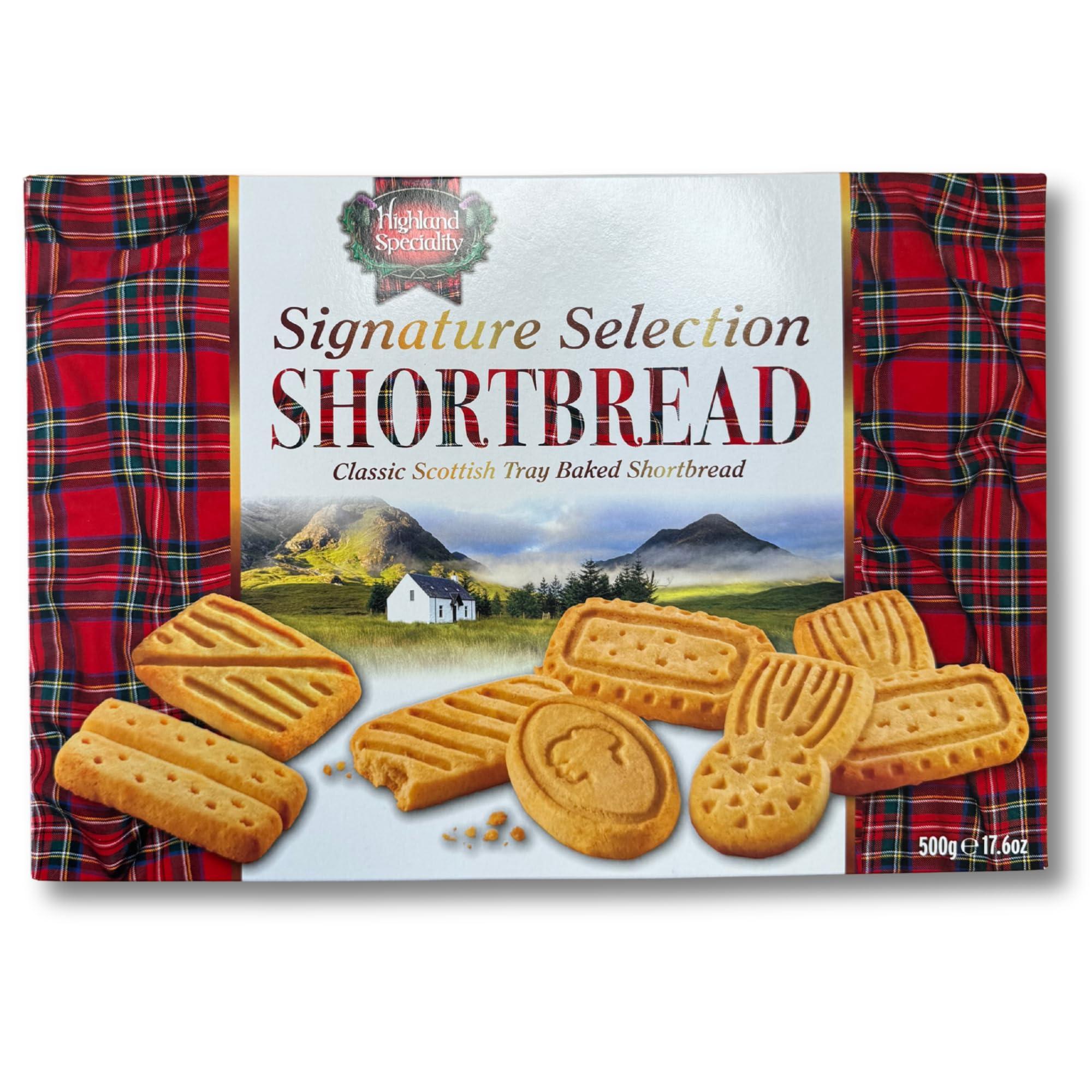 Funtasy Gifts Highland Speciality Signature Shortbread Selection 500g - Luxury Scottish Shortbread - Traditional Christmas Biscuit Gift - Product of Scotland