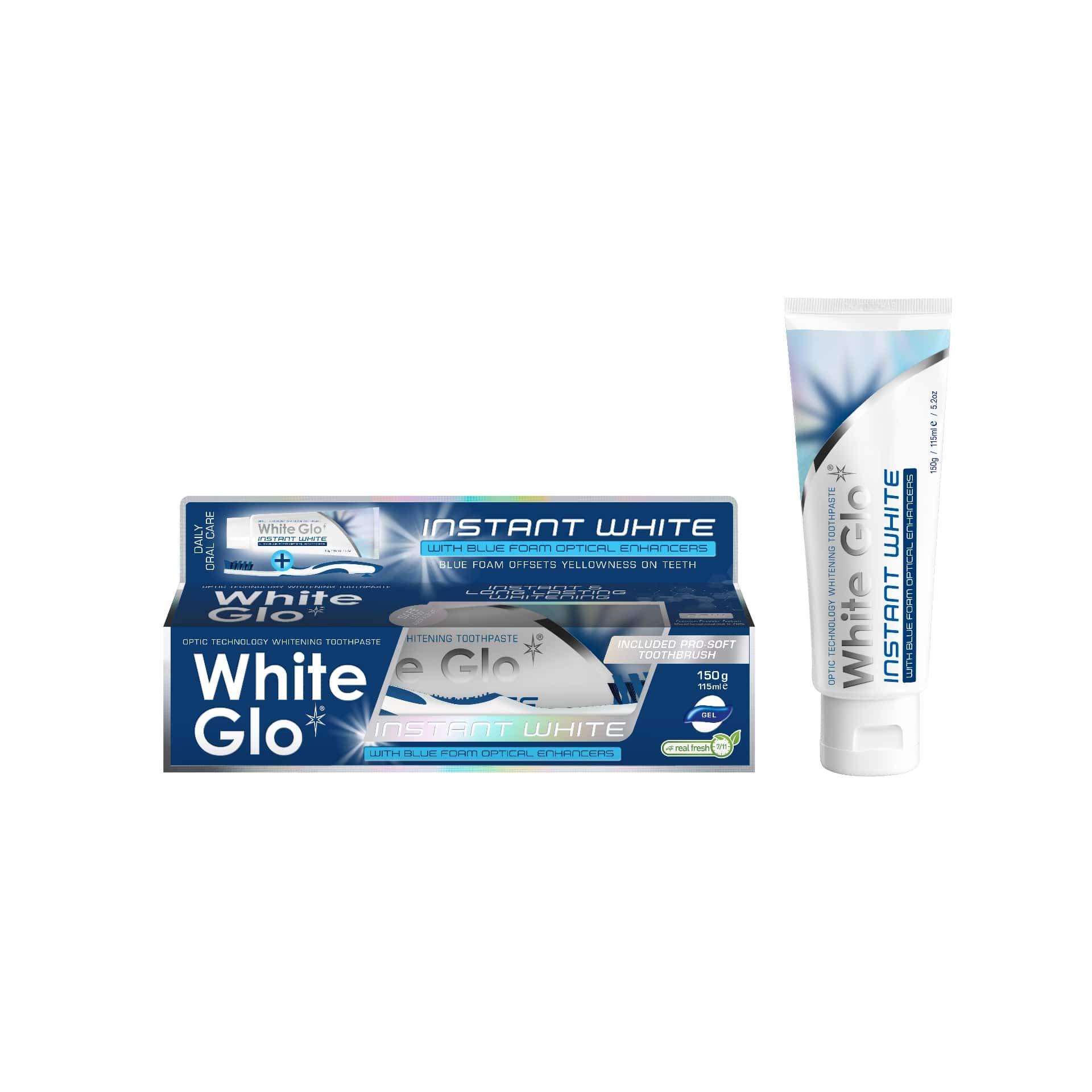 White Glo White Glo Instant White Optic Technology Whitening Toothpaste + Toothbrush
