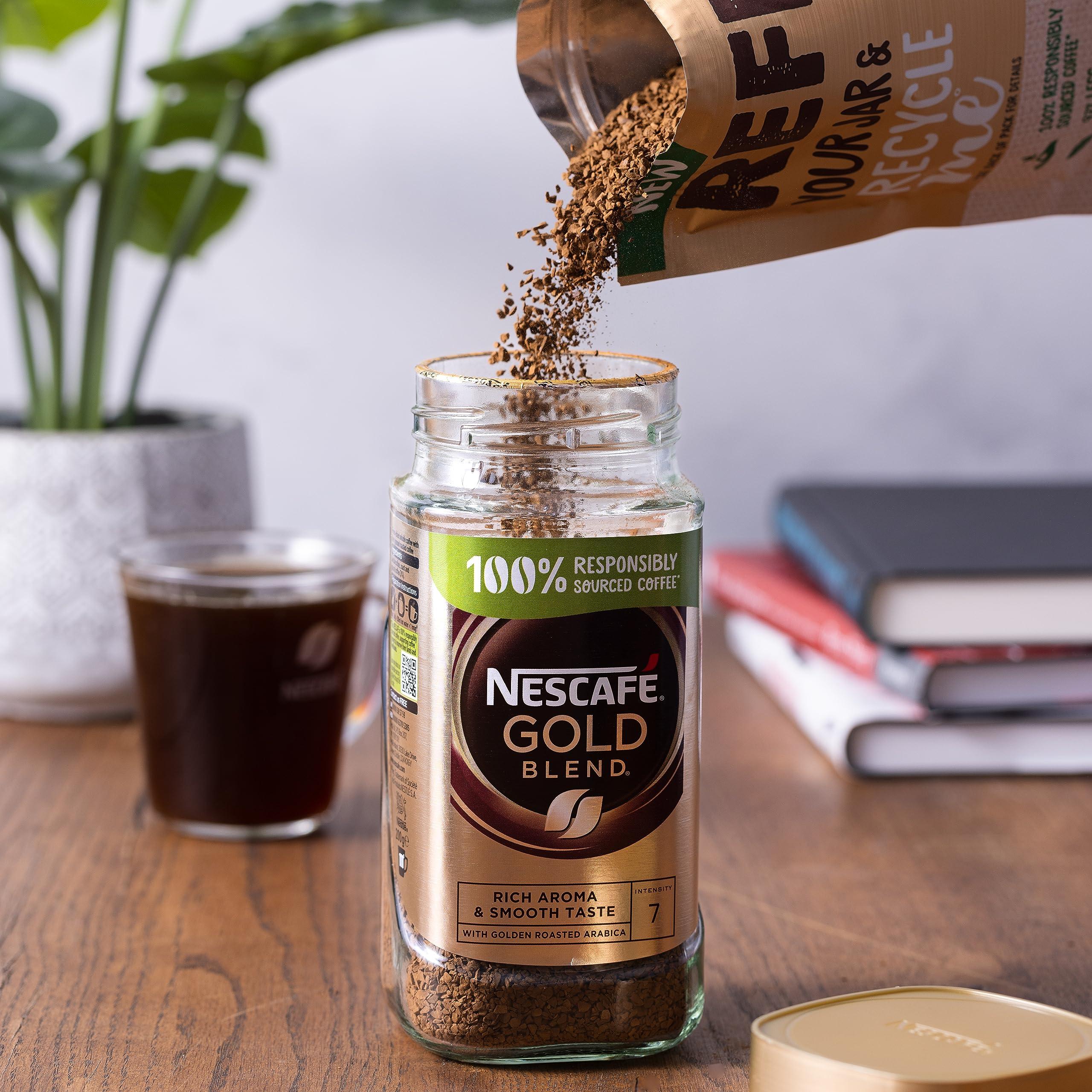 NESCAFÉ Nescafe Gold Blend Instant Coffee, Premium Instant Coffee, Rich Aroma & Smooth Taste Gold Blend Coffee, 100g (Pack of 6)
