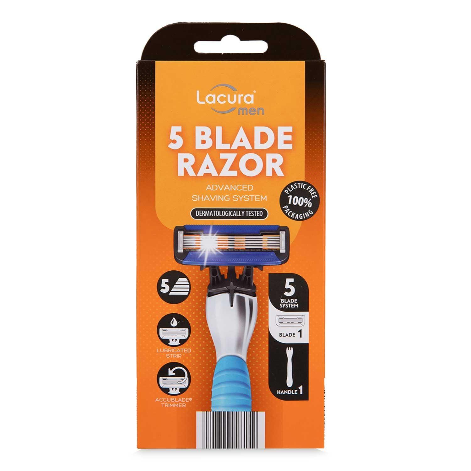 Aldi Aldi Lacura Men - 5 Blade Razor Advanced Shaving System | 1 Blade + 1 Handle [Imperfect Packaging]