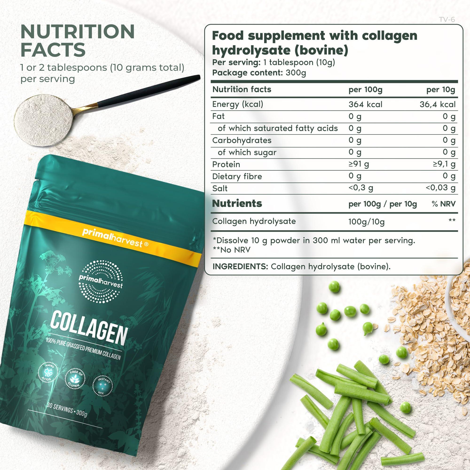 Primal Harvest Primal Collagen by Primal Harvest - Powder Supplement with Type I and III peptides to Help Improve Hair, Skin, Nails and Joints, for Men and Women, 300 Grams