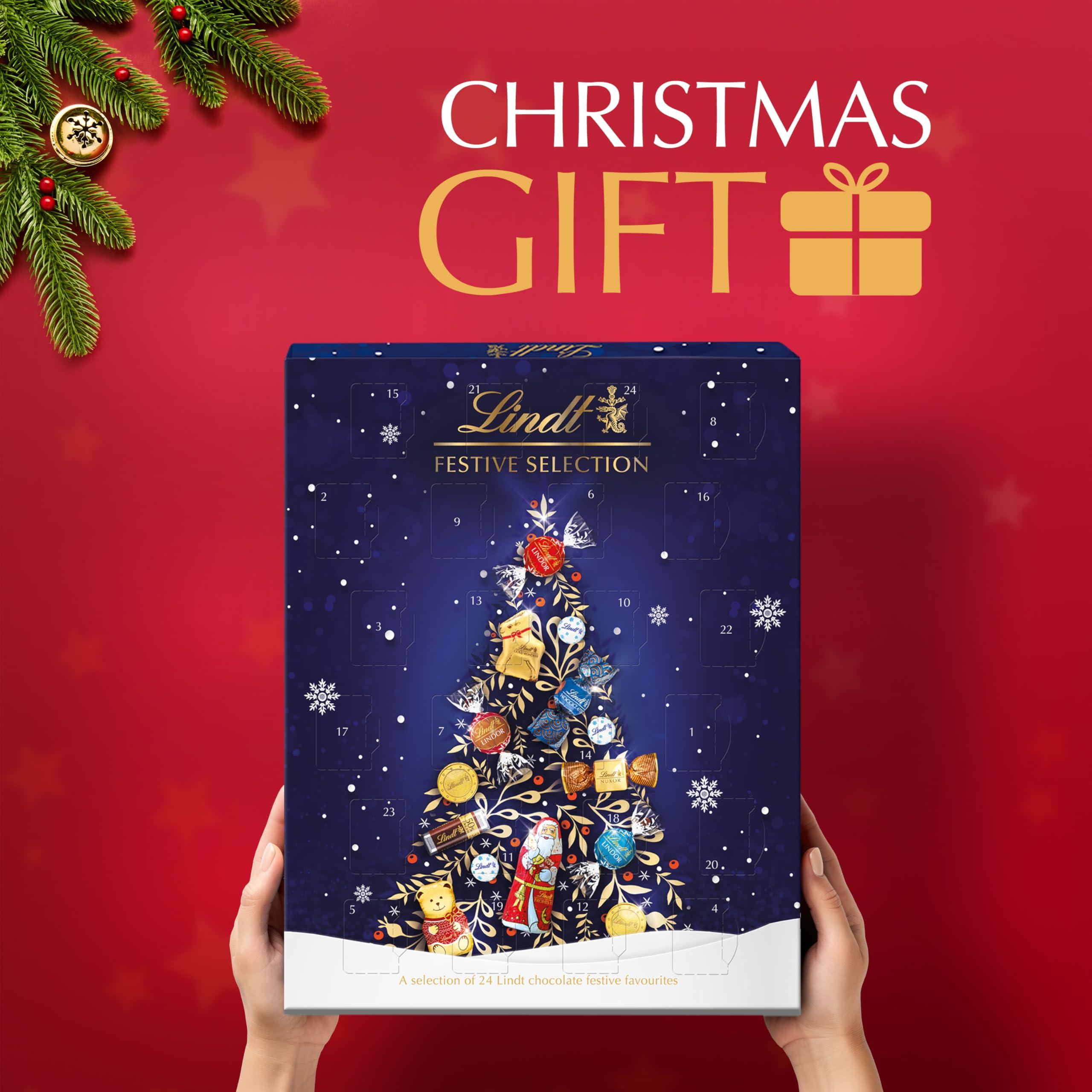 Lindt Lindt Festive Selection Advent Calendar 2024 | Large 289 g | A Selection of 24 Lindt Chocolate festive favourites for Him and Her | For Adults and Kids