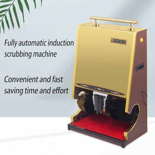 OmePS OmePS Electric Shoe Shine Machine, Automaticl Induction Shoe Polishing Machine, Automatic Shoe Shine Electric Shoe Brush, Stainless Steel Shoeshine Machine, Commercial Lobby Hotel Electtric, Vertical