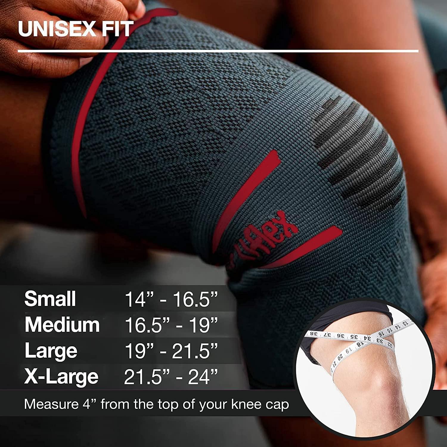 Uflex Athletics Uflex Athletics Knee Compression Sleeve Support for Running, Jogging, Sports, Joint Pain Relief, Arthritis and Injury Recovery-Single Wrap (Medium)