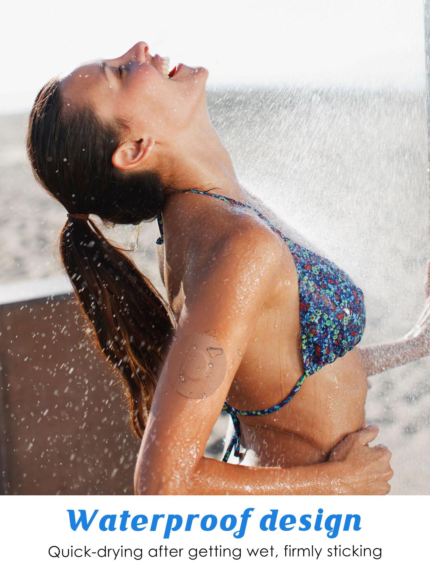 YOUSHARES 20 Packs Freestyle Libre 2 Sensor Cover - Waterproof Adhesive Patches for Freestyle Libre Sensor, Libre 2 Sensor Patches by YOUSHARES (Beige)