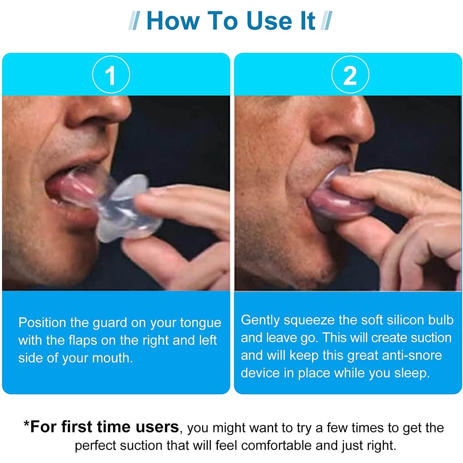PHCOMRICH PHCOMRICH Anti Snoring Device Silicone Tongue Retaining Stop Snoring Solution Premium Tongue Retainer