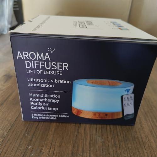 Dailyart 700ML Essential Oil Diffuser, Remote Control Aromatherapy Diffuser with 7 LED Light Colors, Adjustable Mist Mode and Waterless Auto-Off Oil Diffusers Humidifier, Diffusers for Home Bedroom Yoga Sleep