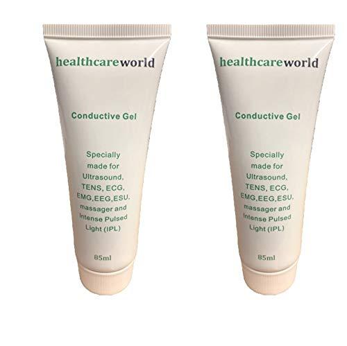 Healthcare World Conductive TENS Gel Adhesive Electrode Gel for TENS EMS x 2 Tubes