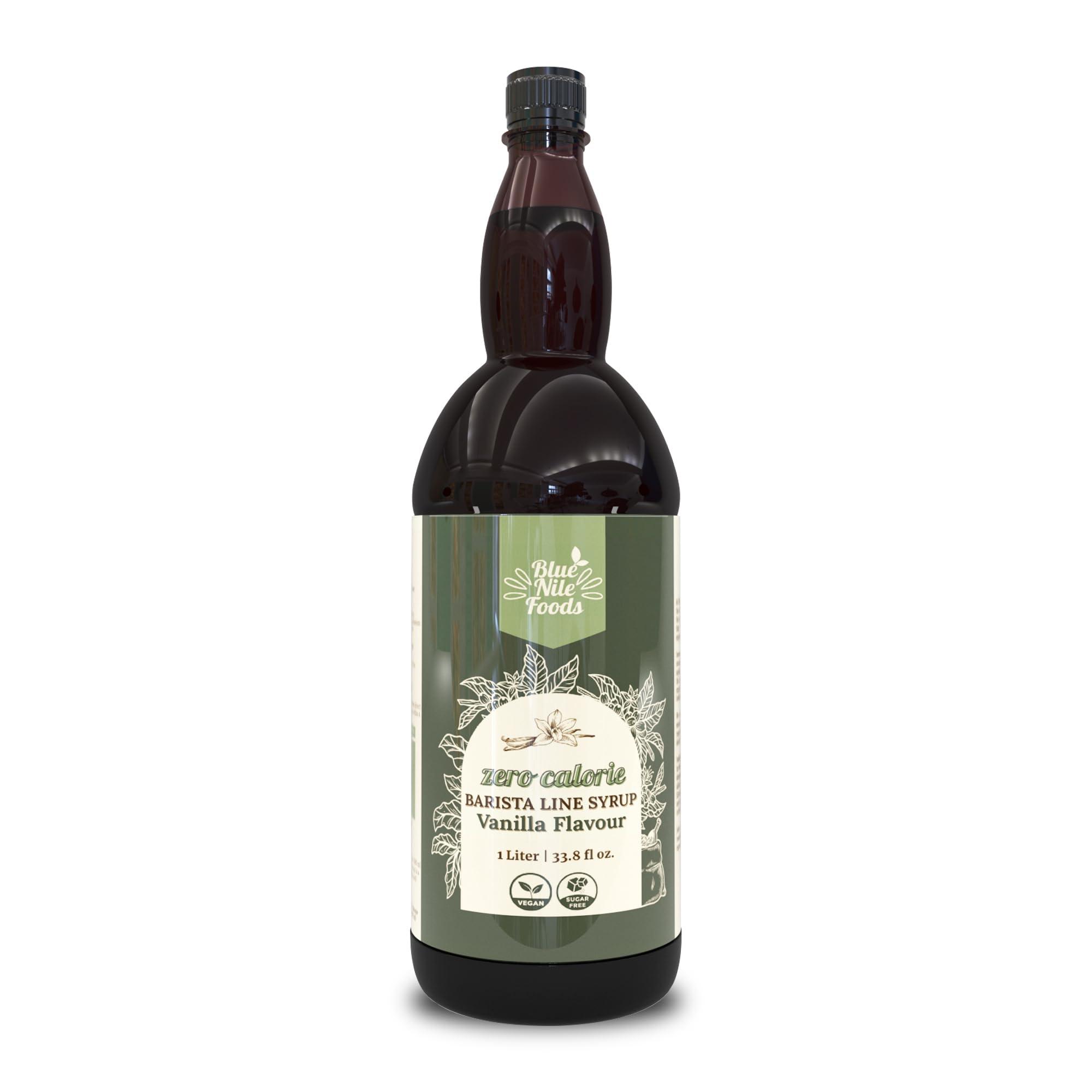 Blue Nile Foods Blue Nile Foods Barista Vanilla Coffee Syrup, Calorie/Sugar Free Syrup, Keto Friendly Vanilla Syrup, Sugar Free Coffee Syrups for Coffee Drinks - Hot/Iced, 1L