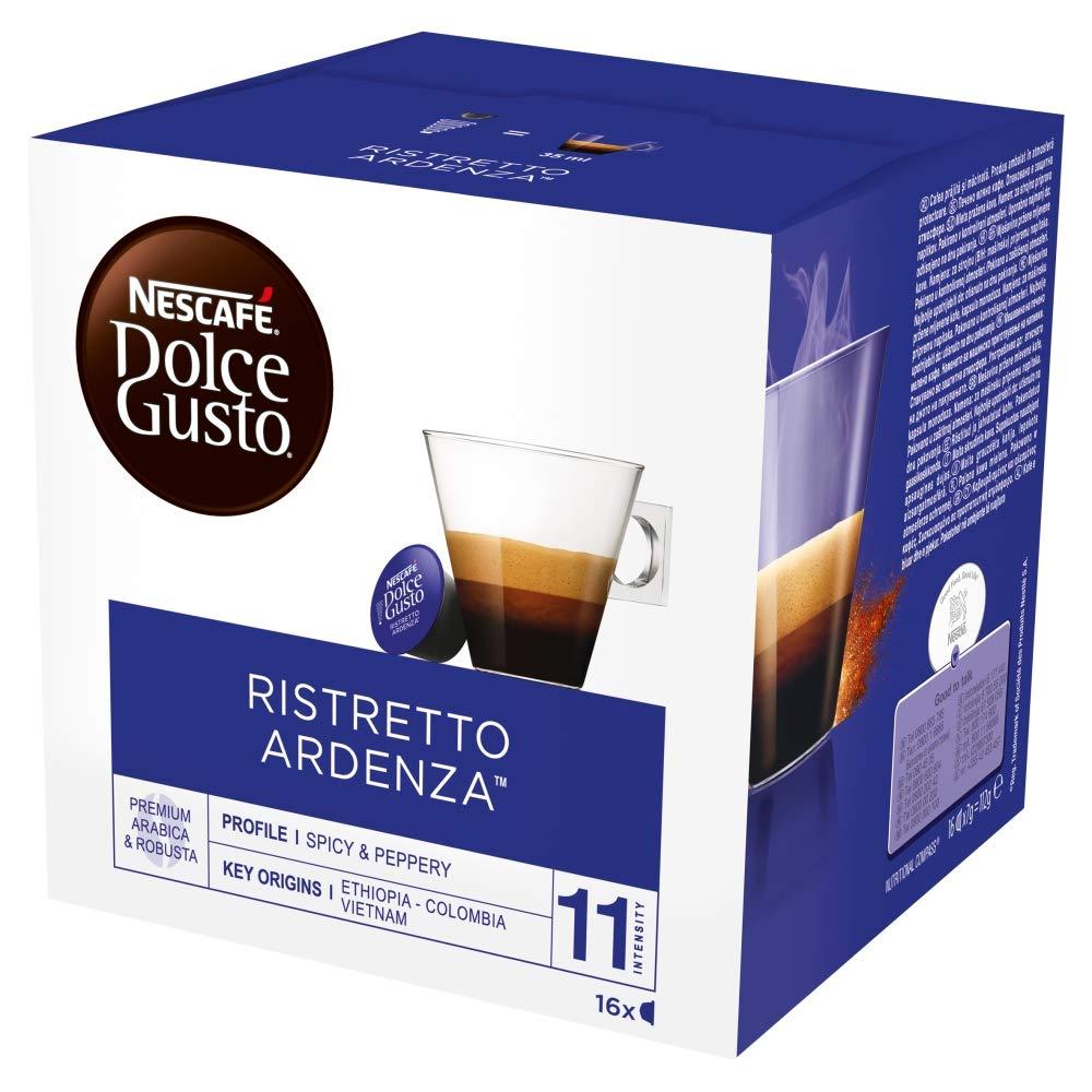 NESCAFE DOLCE GUSTO NESCAFE Dolce Gusto Espresso Ristretto Ardenza Coffee Pods - total of 48 Espresso Coffee Capsules - Coffee Intensity 11 - Premium Arabica Coffee (3 Packs)