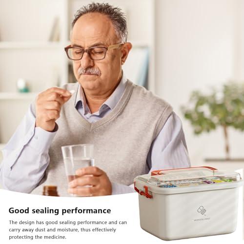 Wisylizv Wisylizv Medicine Storage Box - Large Capacity Multi Layer Medicine Box | Transparent Double-Layer Cases for Medicine | Portable Large Medicine Box