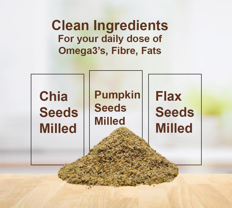 Dhillons Flour Mill Dhillons Flour Mill Chia Seeds, Flaxseeds, Pumpkin Seeds Milled Mix, 250g