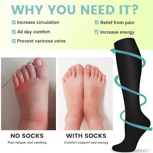 Iseasoo Iseasoo Copper Compression Socks For Men & Women Circulation-Best For Running Hiking Cycling 15-20 mmHg
