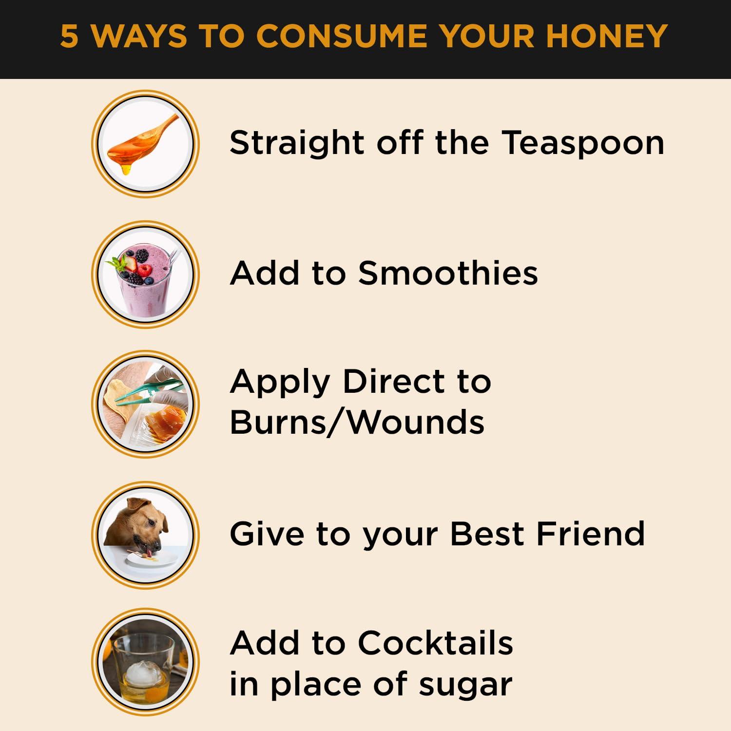 HONEY FOR LIFE Strong Active Honey | Desert Mallee TA20+ / MGO 800+ | Stronger than Manuka Honey Medical Grade | Raw Honey - Cold Pressed & Unpasteurised | Honey for Life (500 g)