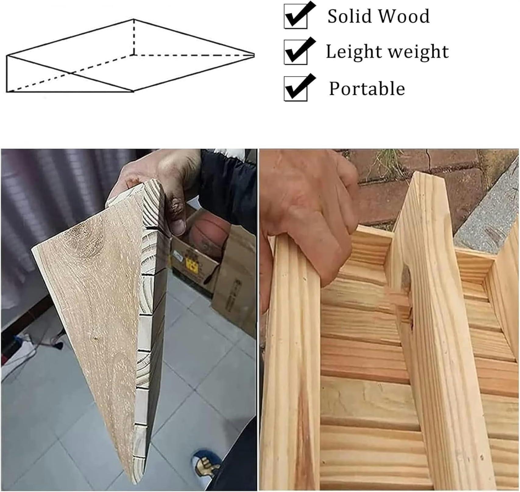 XDRGOOIUY Threshold Ramp, Wooden Threshold Ramps for Doorways, Non-Slip Durable Entry Ramp for Home/Garden Step/Sheds Doors, for Wheelchairs Walkers