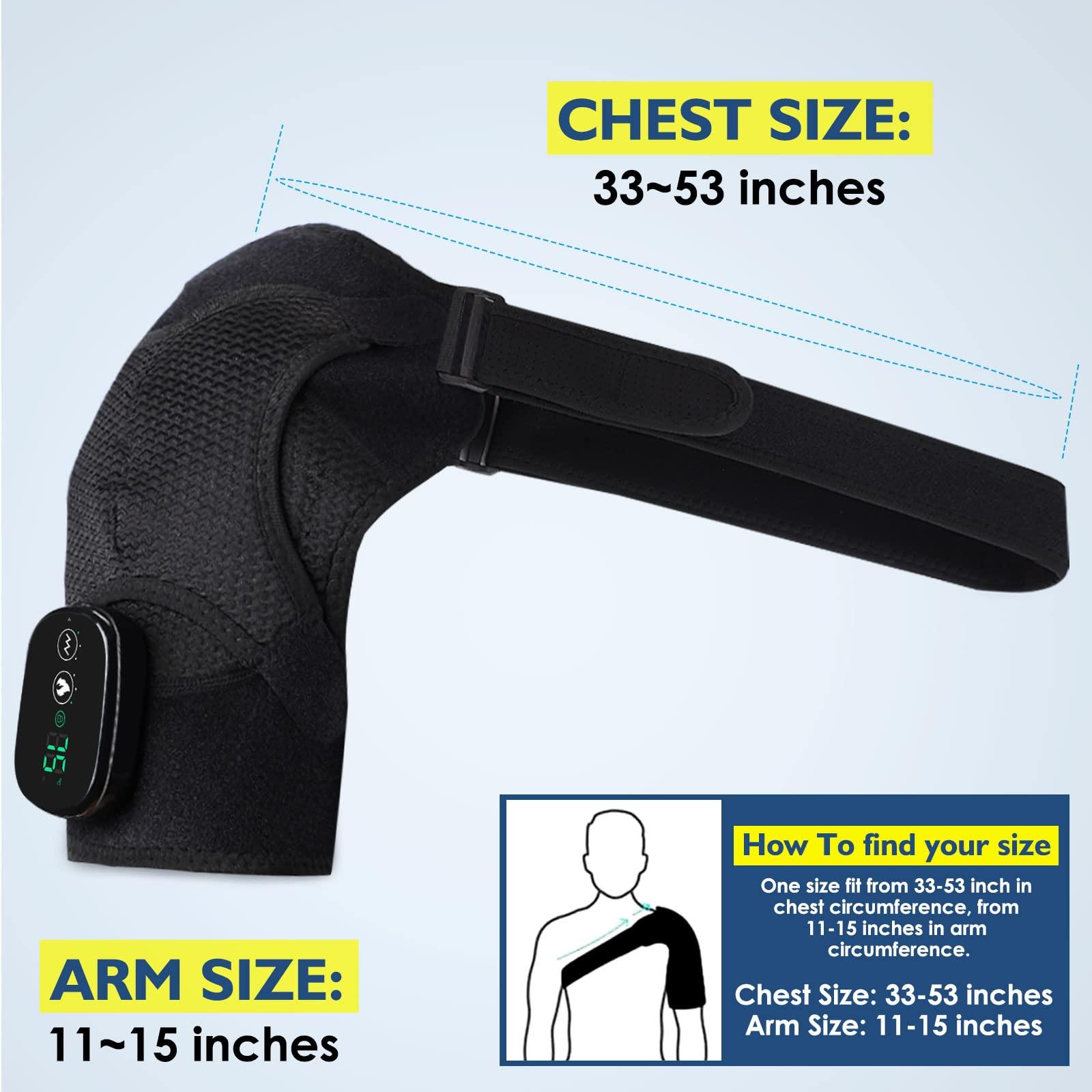 AFDEAL AFDEAL Heated Shoulder Wrap Brace Support with Vibration, Heating Electric Shoulder Wrap with Massage, 3 Modes Cordless Shoulder Pad for Men and Women, Fits for Left or Right Shoulder, Black