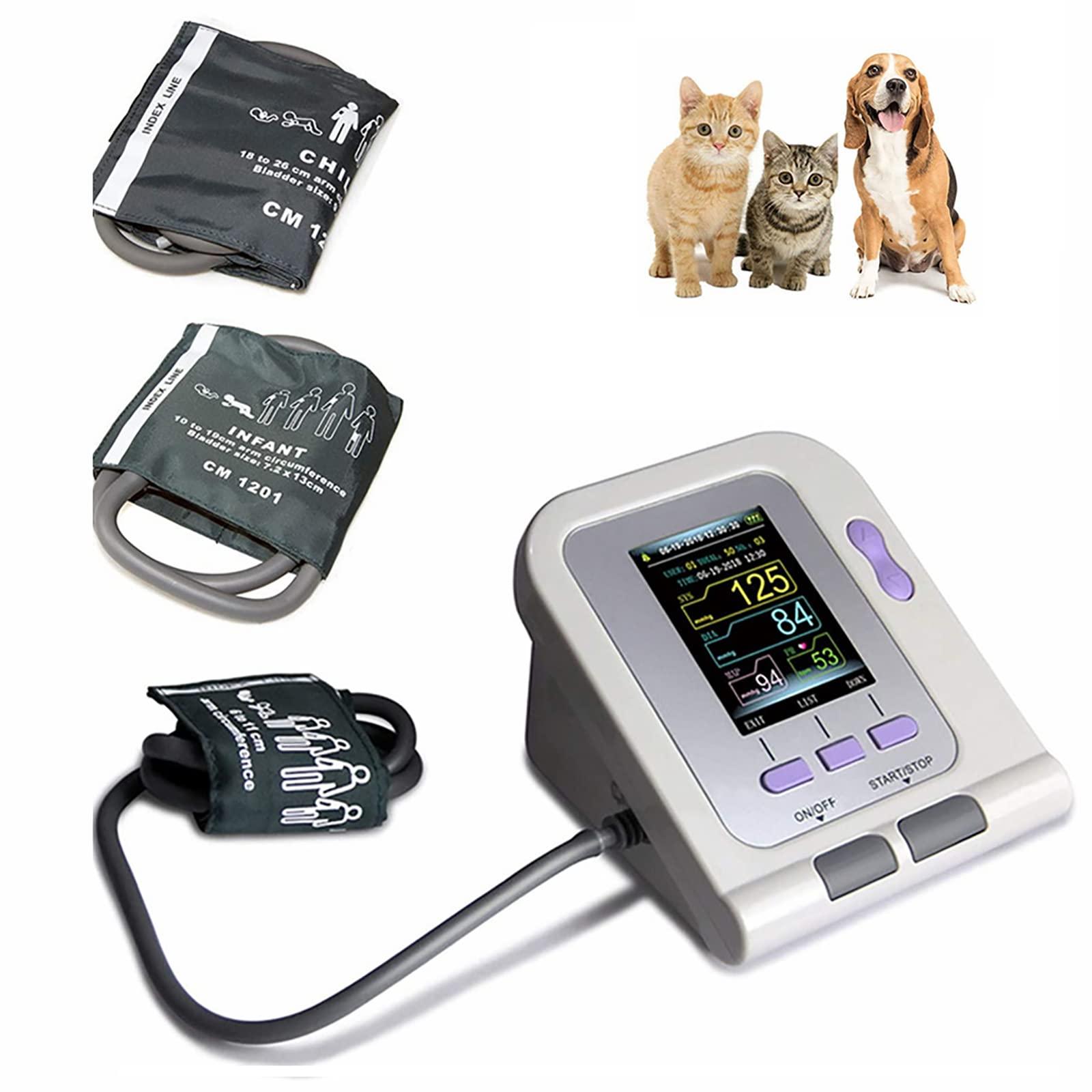 Generic Automatic Veterinary Blood Pressure Monitor with LCD Display - Accurate BP Machine for Animal Use - Includes 3 Cuffs 6-11CM 10-19CM 18-26CM