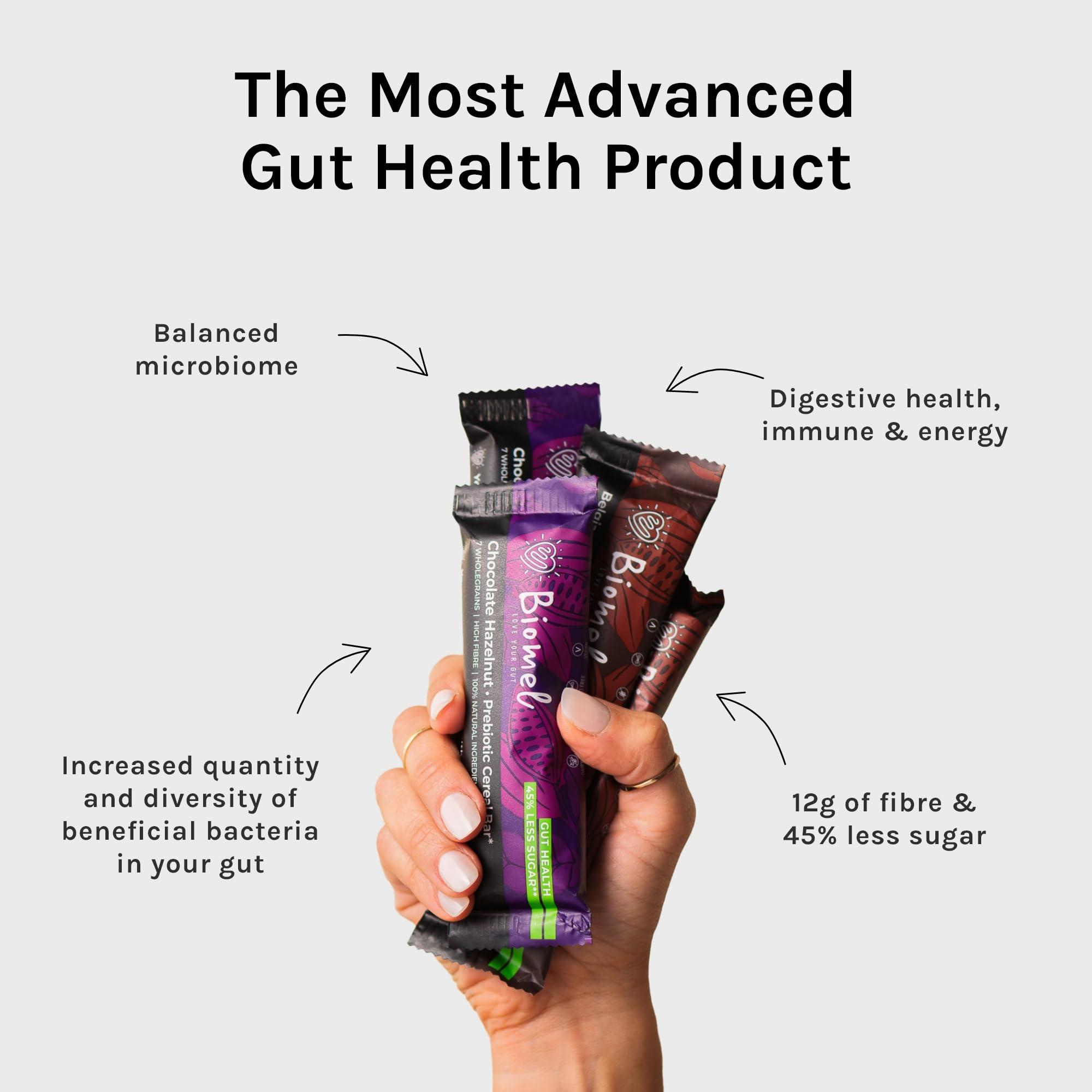Biomel Biomel Prebiotic Cereal Bars | Gut Health | High Fibre | 45% Less Sugar | 12 Bars (Chocolate Hazelnut)