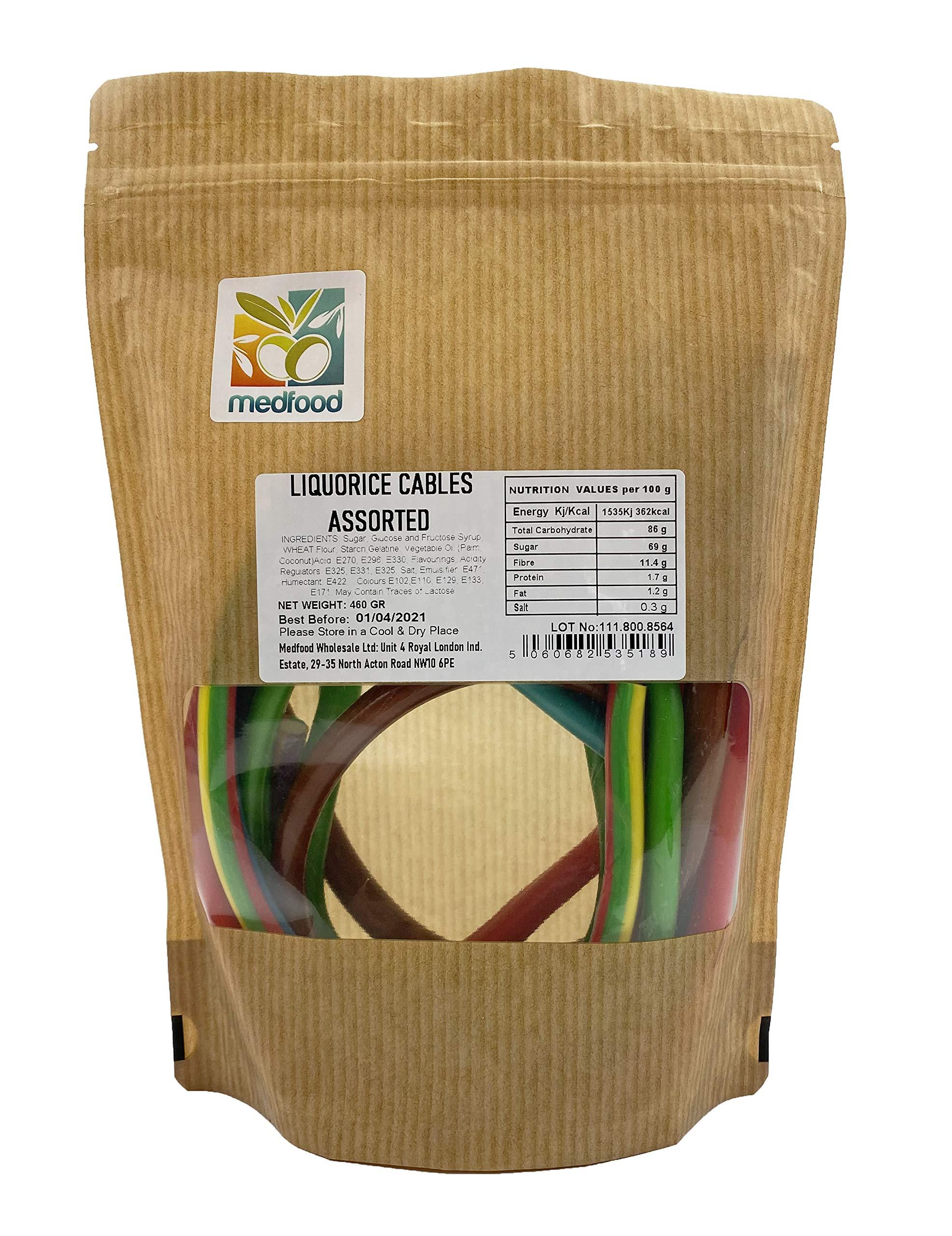 deli med LIQUORICE Cables - 5 Long Sweet Cables - Halal - Assorted Flavours