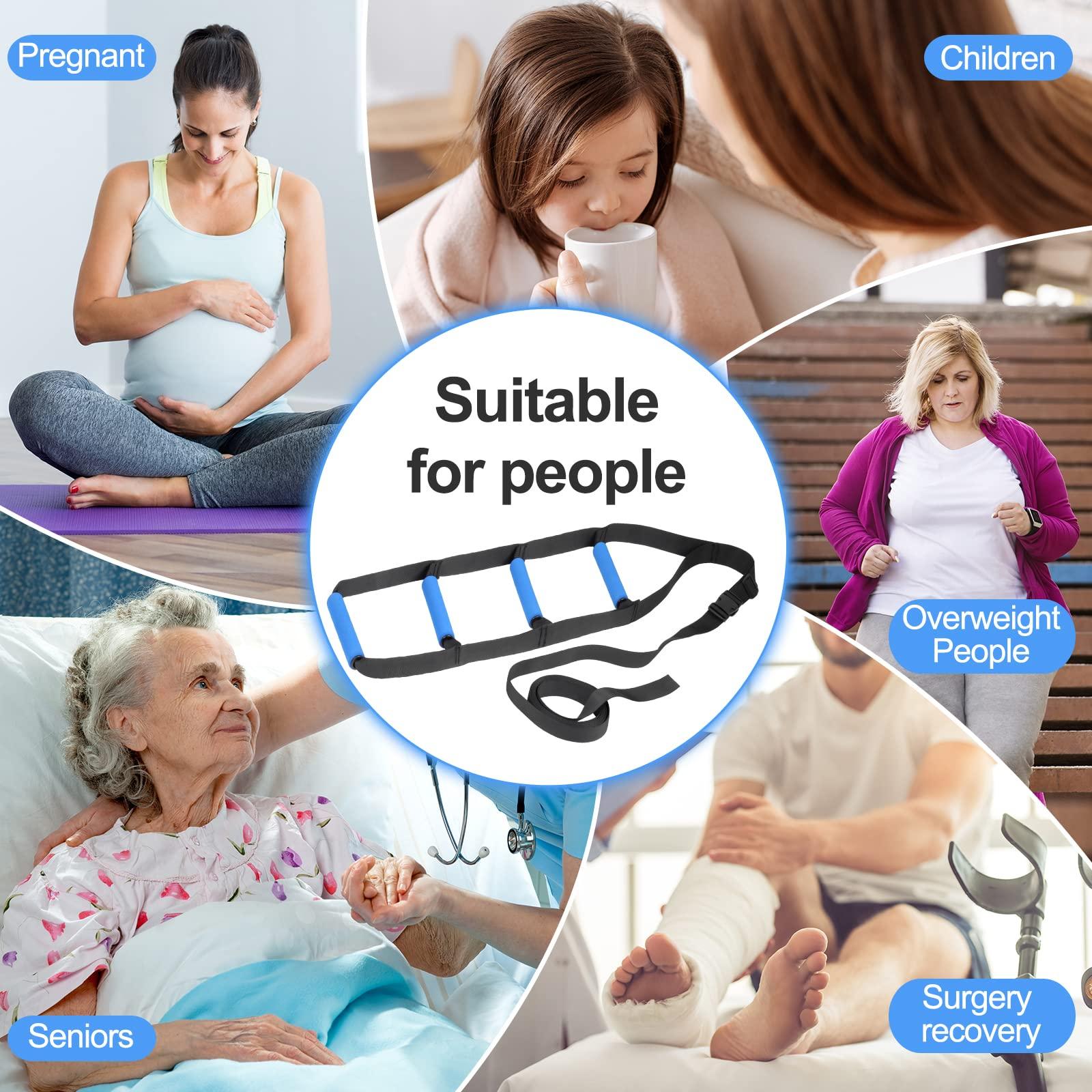 Homymusy Bed Ladder Assist,Pull up Helper and Sit up Helper 4 Handle Grips,Bed Rail Assistance Devices Adjustable Length Bed Lift for Any Beds Mobility Aid for Elderly, Handicapped,Injured (160 INCHES)