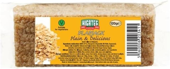 Dnaaz Higates Flapjacks Plain & Delicious 6 x120g Delicious Tasty And Twisty Treat,For Christmas,Birthday,Easter Gift
