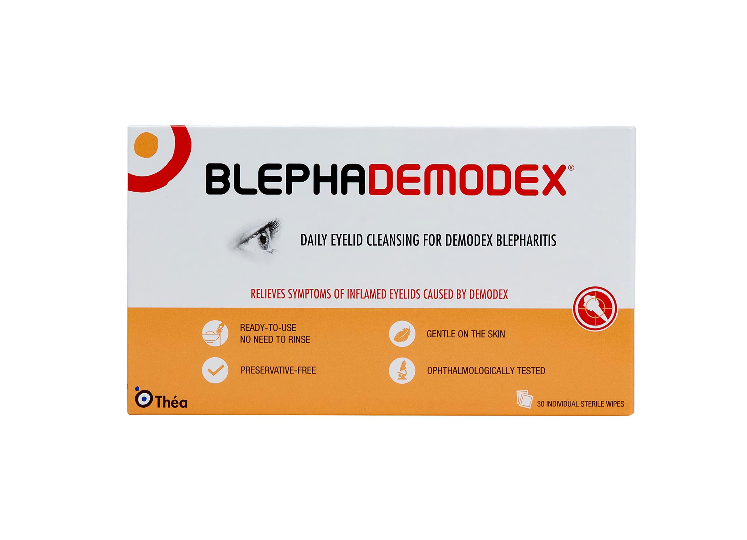 BLEPHADEMODEX Blephademodex Preservative Free Daily Eyelid Wipes | For Symptoms of Inflamed Demodex Blepharitis | Clinically Proven and Gentle on Skin | Pack of 30 Sterile Wipes