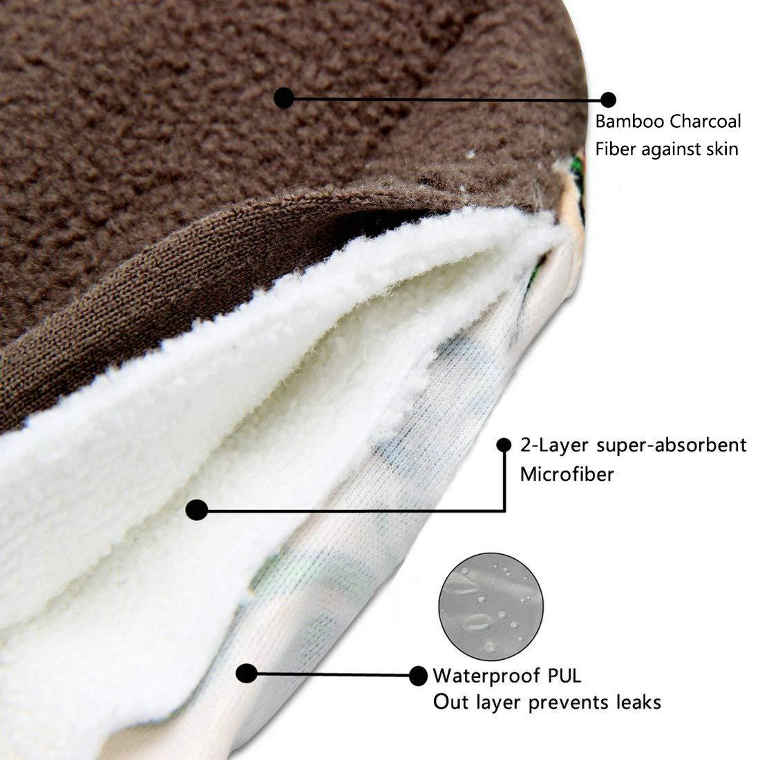 ZCOINS ZCOINS 10PCS Reusable Sanitary Towels Women Hygiene Sanitary Pads for Day and Medium Flow, Washable Bamboo Cloth (26 x 18cm)