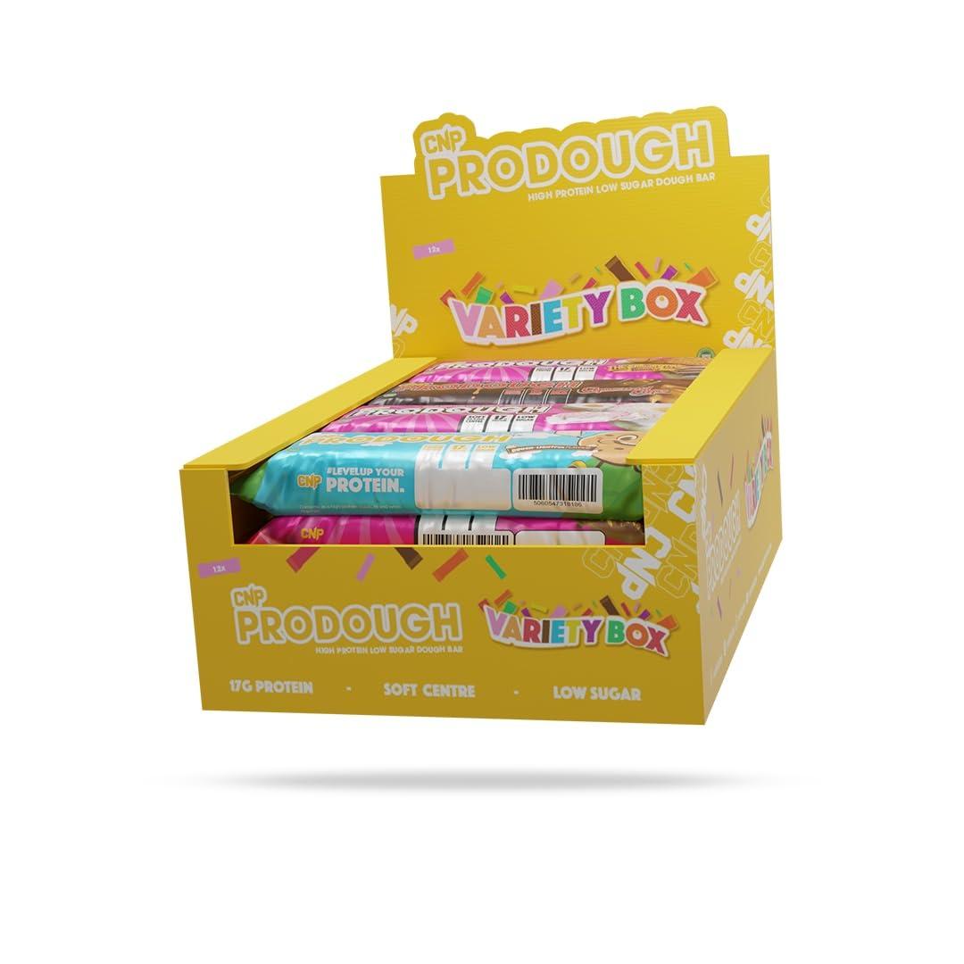 CNP Professional CNP Professional Prodough Milk Protein Bars, 17g Protein, Soft Centre Filled High-Protein Low-Sugar High-Fibre Bars, Available in 5 Delicious Flavours, 12 x 60g (Variety Box)