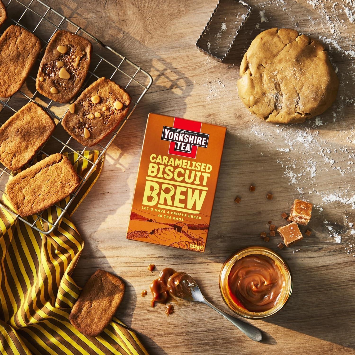 Yorkshire Tea Yorkshire Tea Caramelised Biscuit Brew Flavoured Tea Bags x40 (Pack of 2, Total 80 Bags)