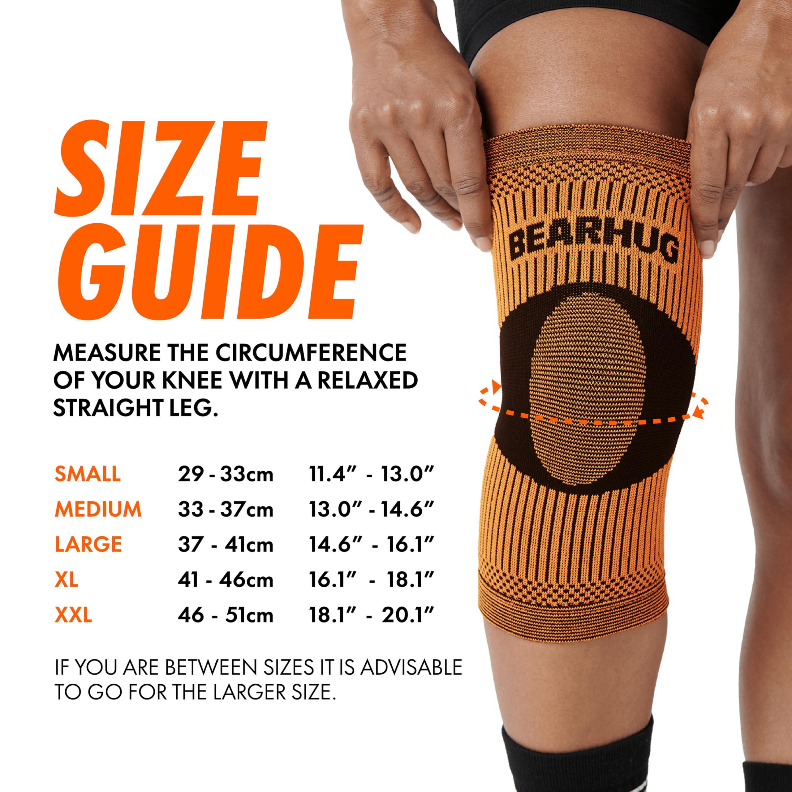 Bearhug Bearhug Bamboo Knee Support For Women and Men - Compression Sleeve Knee Brace for Running Walking Weight Lifting and Sports with Anti Slip Silicone - Aids Arthritis Pain Relief and Rehabilitation, XXL