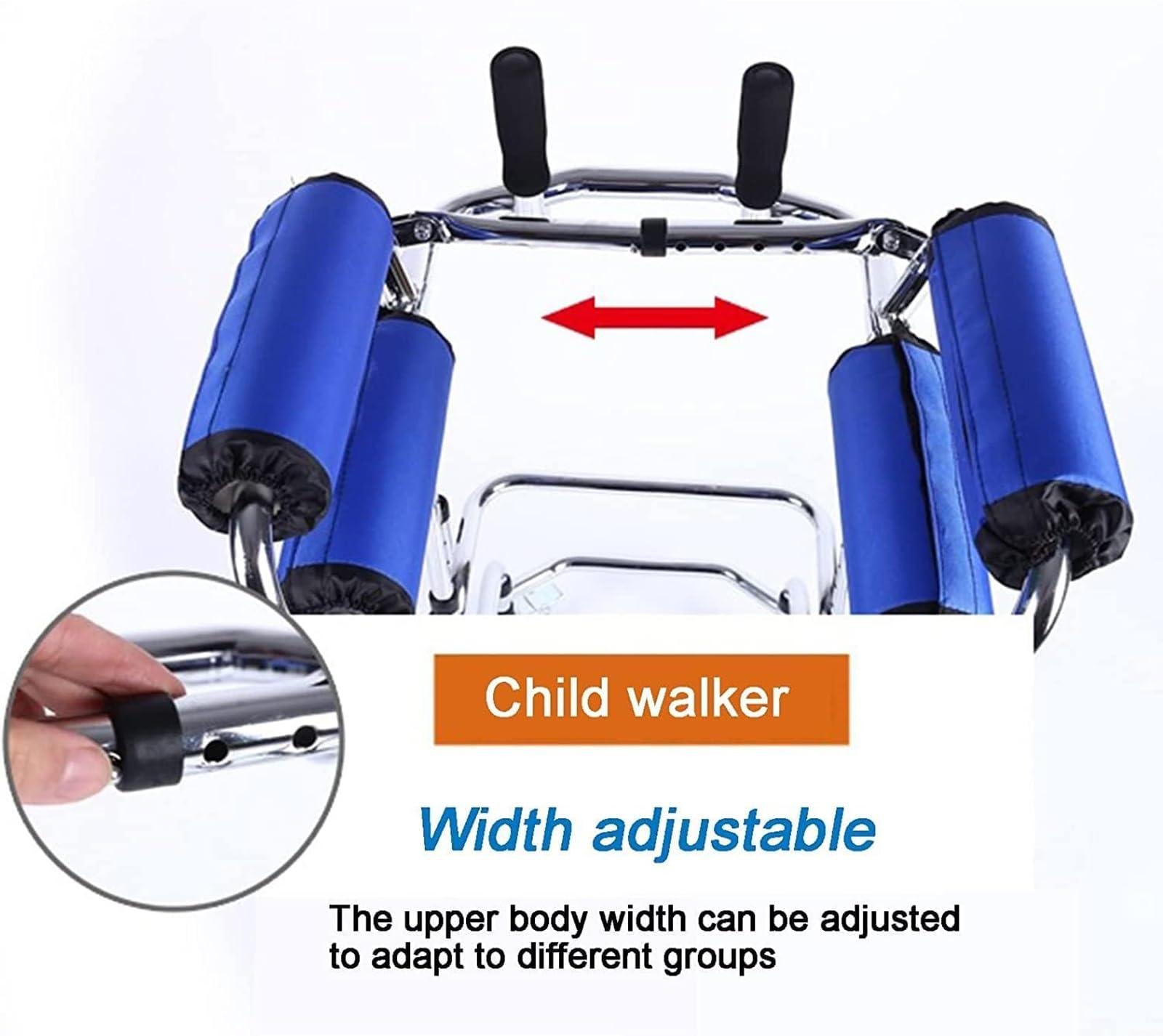 CEEBUS Walker for Disabled Children with Cerebral Palsy, Height-Adjustable Kids Upright Walker with Stainless Steel Frame, 6 Wheels Mobile Rollator,Walkers/Standing Walking Aid