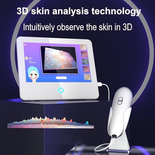 STMKB Skin Diagnosis System, 50X Skin Analyzer Machine with APP Control, 3 Color Light Collection and 7 Item Detection, 3D Skin Presentation, for Home Clinic Beauty Salon