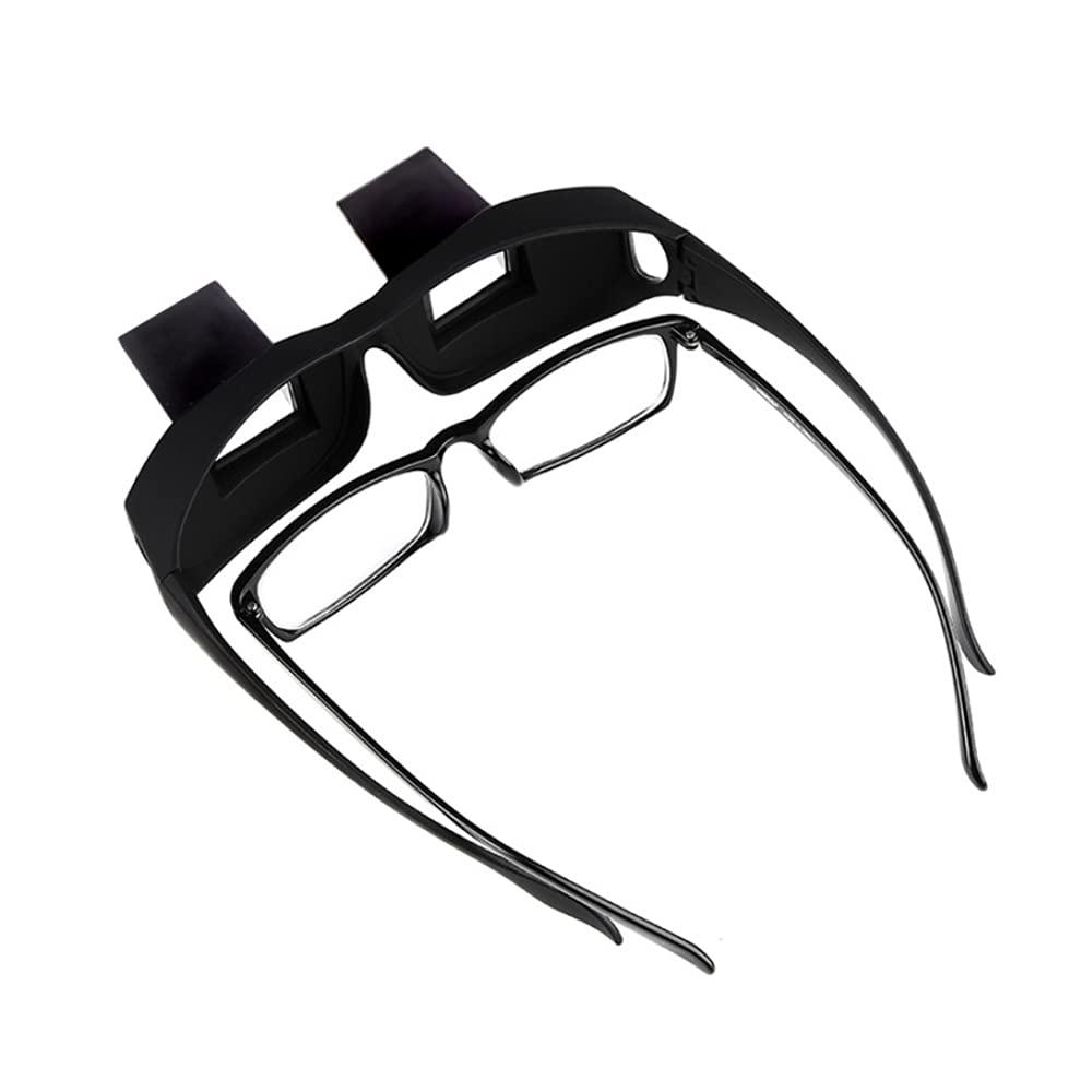 heeguosons Lazy Readers Glasses, Bed Prism Spectacles Horizontal Mirror Lazy Glasses Lazy Eye Glasses for Laying Down Reading, Watch TV, Play Phone Games in Bed