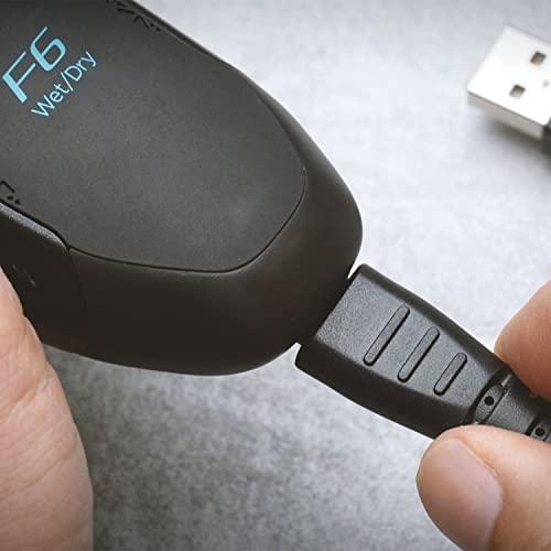 Remington Remington F6 Aqua Men\'s Electric Shaver (Cordless, Wet & Dry, 100% Waterproof, Foil Shaver, Pop-up Detail Trimmer, USB Charging, 60-Minute Usage, 90-Minute Charge with 5-Min Quick Charge) F6000