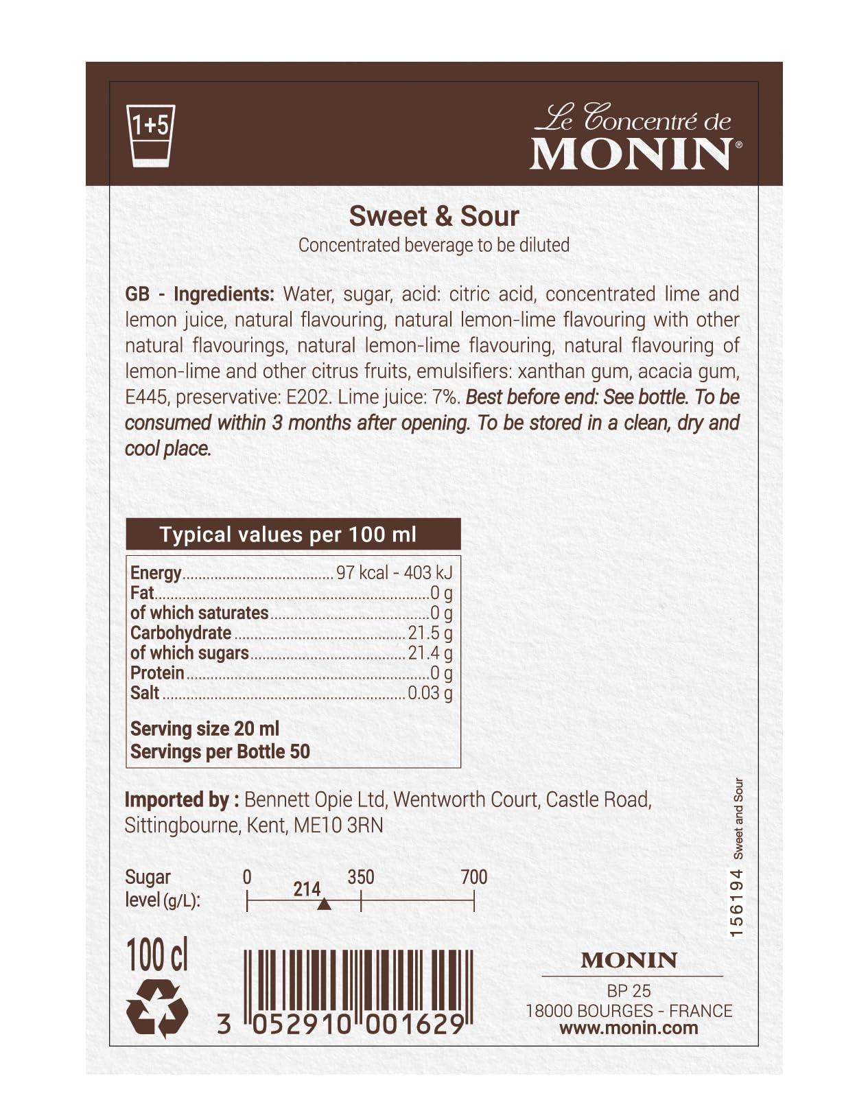 Monin MONIN Premium Sweet and Sour Mix 1L