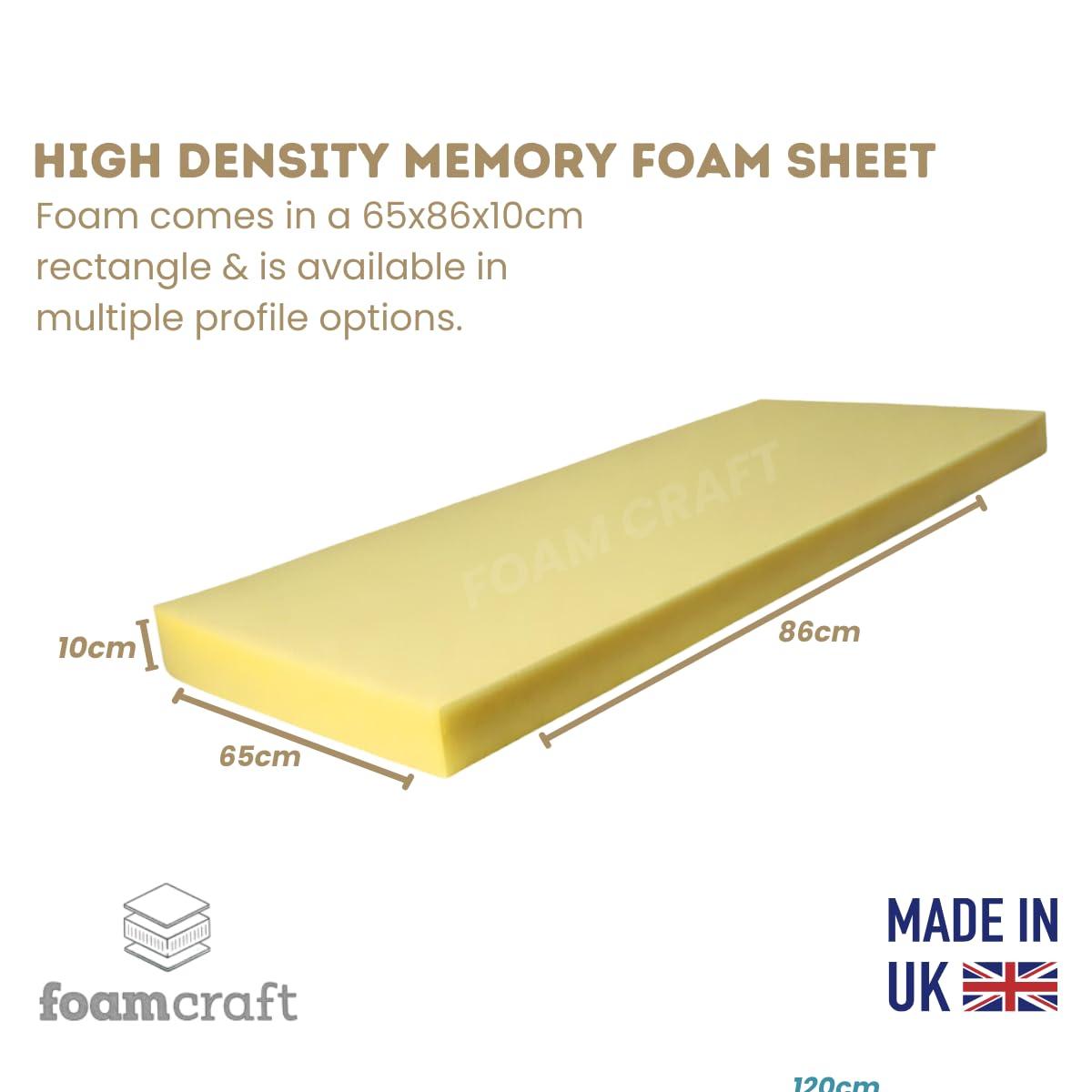 FOAM CRAFT Orthopedic Memory Foam Mattress Topper for Dog Bed Pain Relief Memory Foam Cushion Bed Topper, Wheelchair Cushion Foam Cut to Size Firm Dog Cushions Upholstery Foam Sheet (Memory Foam, 65x86x10cm)