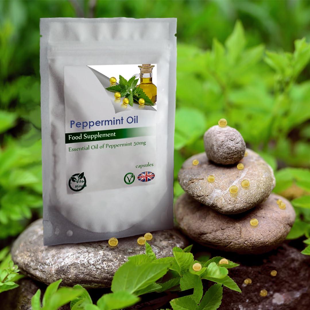 VitaMinute Peppermint Oil 50mg Capsules | Stomach, Bowel and Digestion Support, Gastric Aid (Pack of 120)