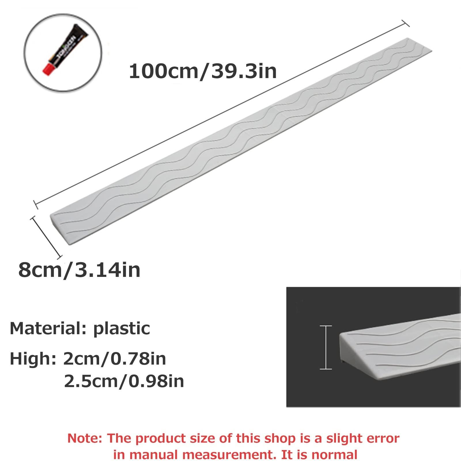 FreshCart Basics Portable Wheelchair Ramp Threshold Door Burstet Rubber Waterproof Red 100 * 8 * 2.5cm