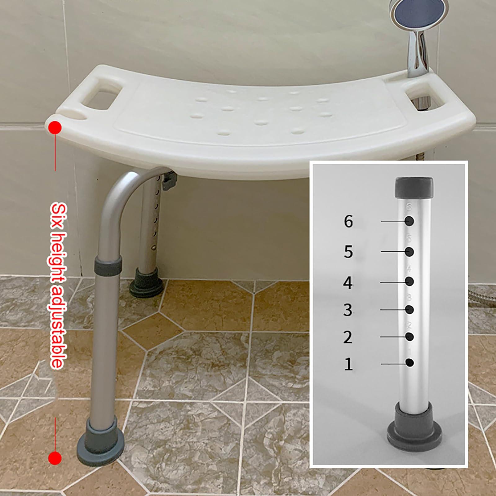 FreshCart Basics Elderly Bath Stool, Adjustable Height Shower Stool for Inside Shower for Seniors, Disabled, Handicap, Tool Free Assembly