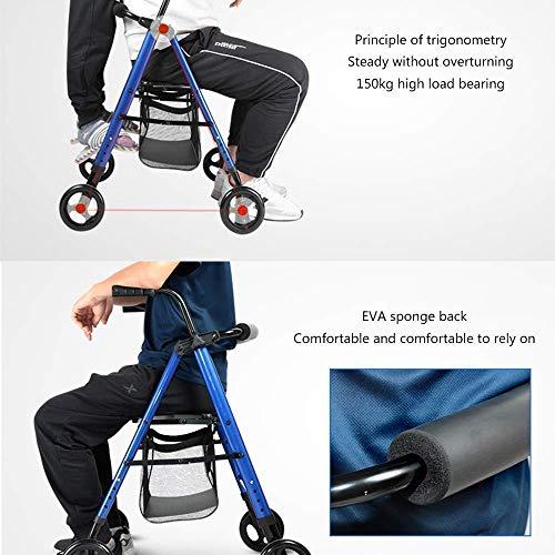 FreshCart Basics Rolling Walker with Seat and Wheels - Folding Walker and Transport Chair, Mobility Aids