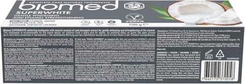BIOMED Biomed Superwhite 97% Natural Whitening Toothpaste | Enamel Strengthening | Coconut Flavour, Vegan, SLES Free 6x100g