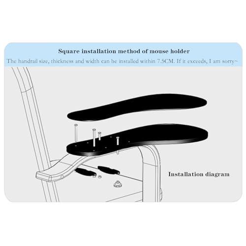 STMKB STMKB Chair Tray, 45CM Office Chair Mouse Tray and Keyboard Tray, Lift-type Handrest Design, Relieves Office Fatigue, Suitable for Lifting Gaming Chairs, Gaming, Office, and Leisure
