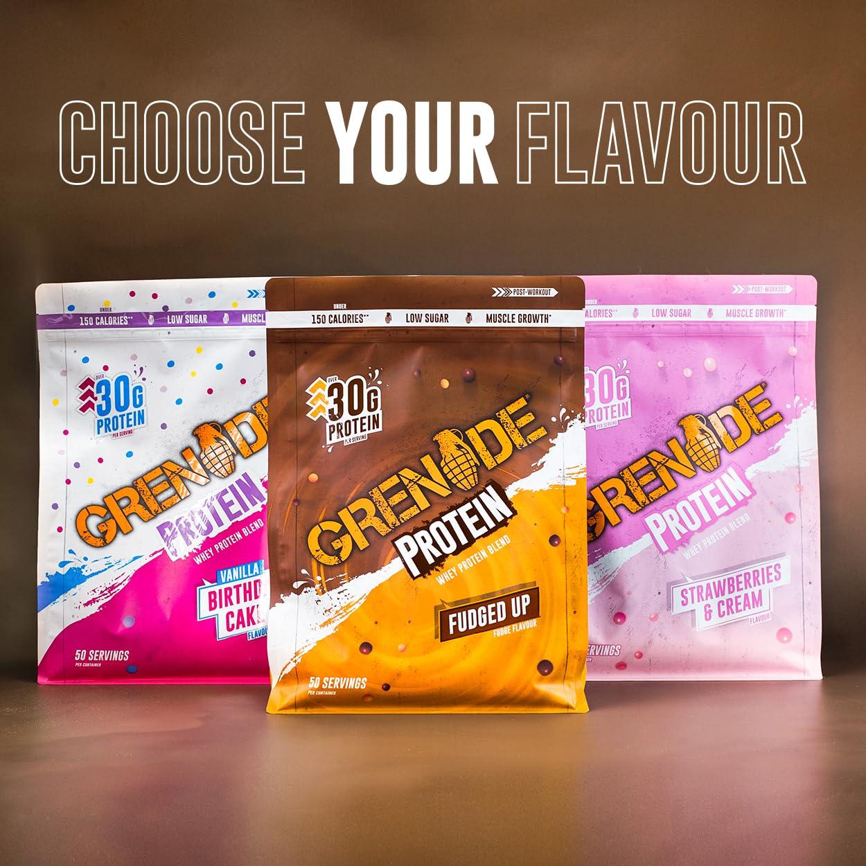 Grenade Grenade Whey Blend High Protein Powder, Low Sugar with 30g Protein per Serving, (50 Servings) - Fudged Up, 2 kg (Pack of 1)