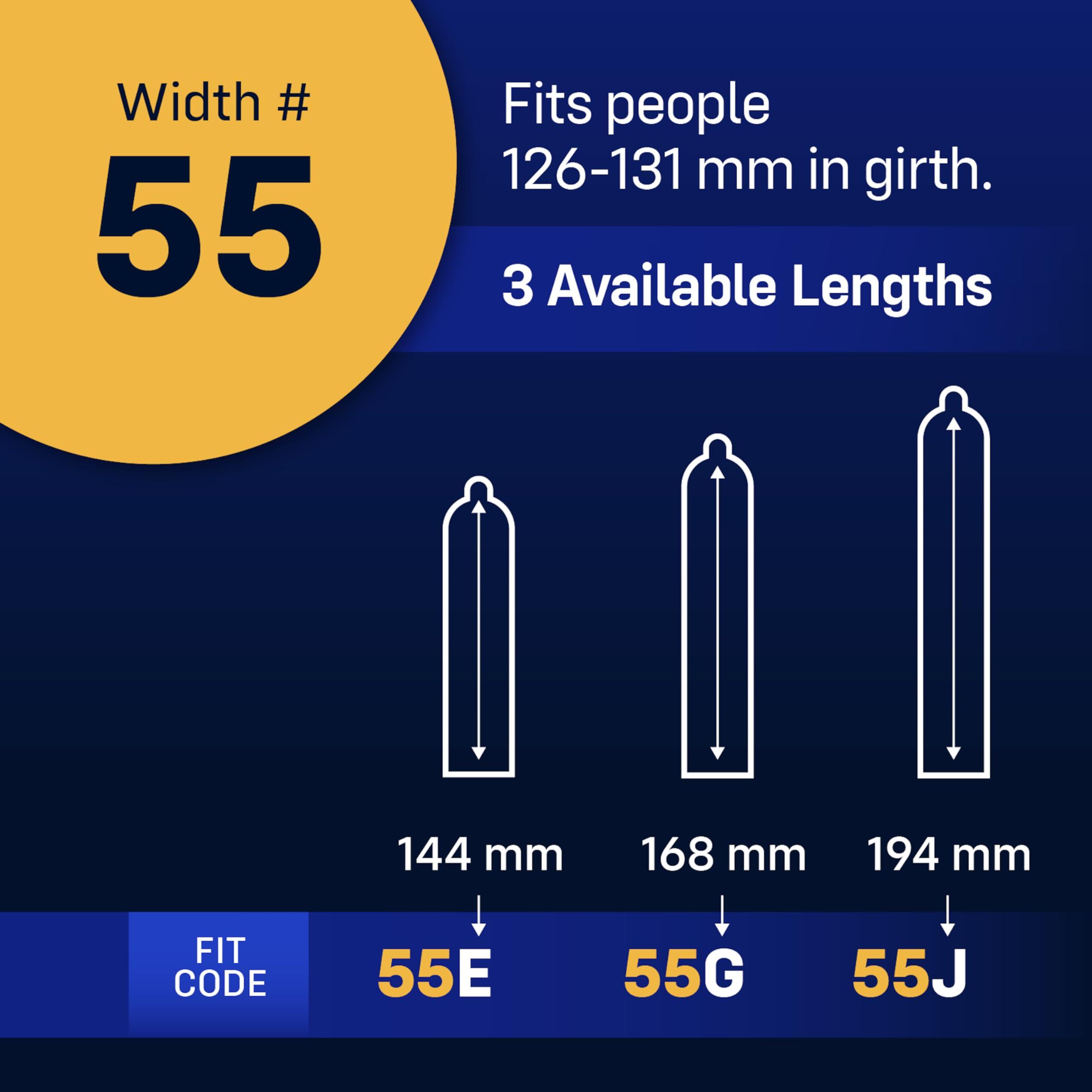 ONE MyONE Custom Fit Classic Sized Condoms | Tailored Width & Length | Max Pleasure | Triple Tested Softer Latex | Lubricated | Nontoxic, Vegan, Non-GMO | 53H: Width 53 mm (53), Length 181 mm (H)