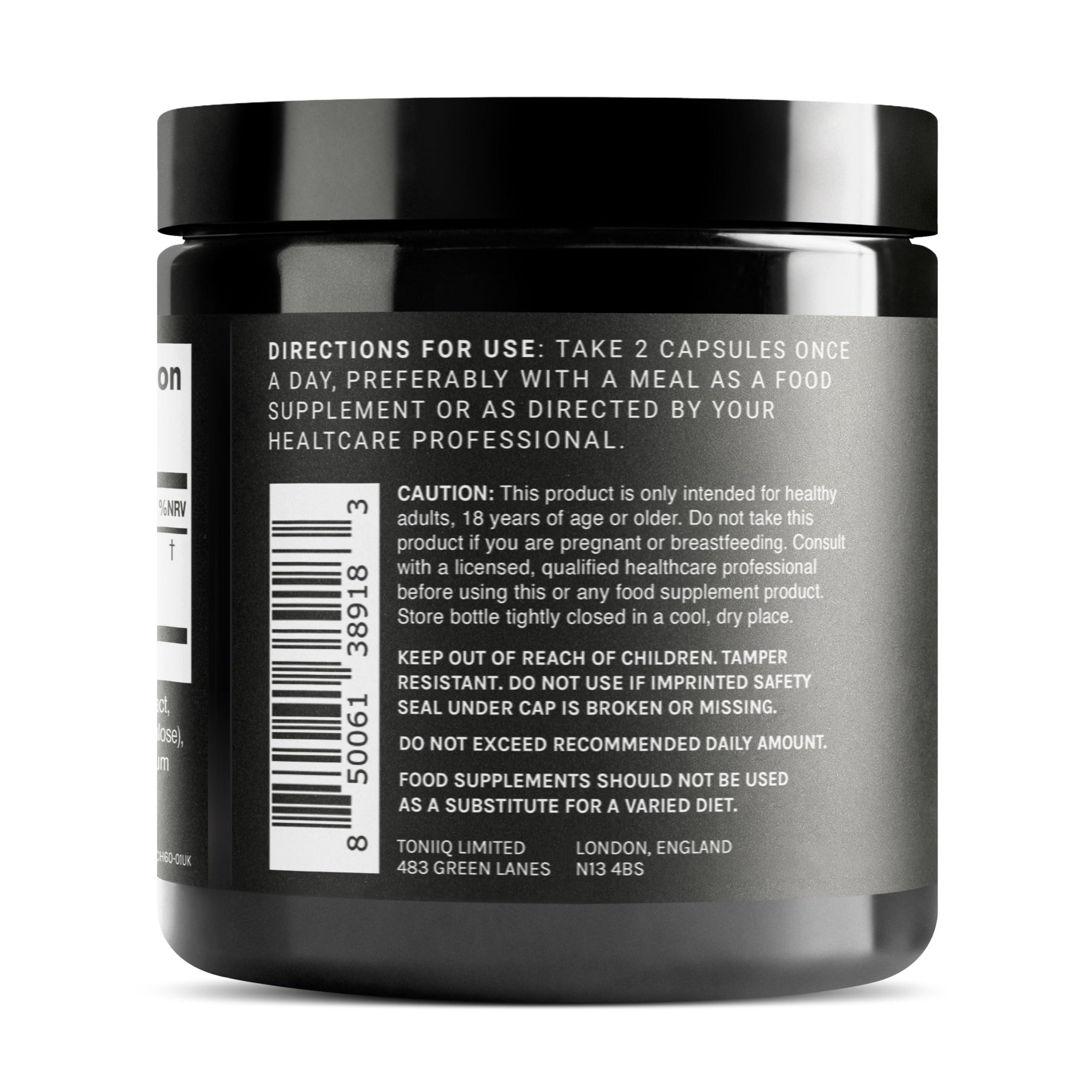 Toniiq Tart Cherry Capsules - Ultra High Potency 52:1 Extract - Highly Concentrated - Third-Party Lab Tested for Purity & Quality - 60 Capsules