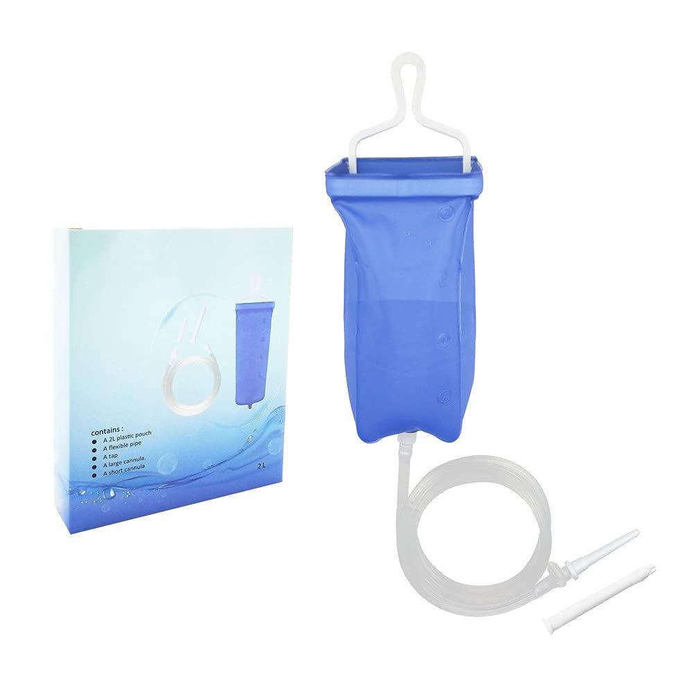 Telismei Enema Bag Kit, Enema Bag Kit for Colon Cleansing, Non-Toxic PVC Enema Bag Kit, Home Enema Colonic Irrigation Kit Bag, Reusable Coffee & Water Colon Cleansing/Detox Enemas (2 L)